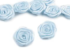 Kraftika 5ks 12 modrá pomněnková saténová růže 30-40mm