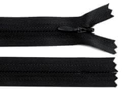 Kraftika 1ks black spirálový zip skrytý šíře 3mm délka 30cm