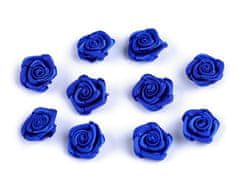 Kraftika 10ks 23 modrá tmavá saténová růžička 10mm