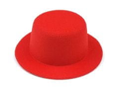 Kraftika 1ks 2 červená klobouček polotovar pro fascinátor 13,5 cm