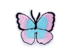 Kraftika 2ks růžová sv. nažehlovačka motýl, nažehlovačky