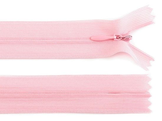 Kraftika 1ks candy pink spirálový zip skrytý šíře 3mm délka 60cm
