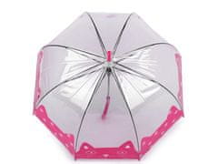 Kraftika 1ks růžová malinová dívčí průhledný deštník kočka