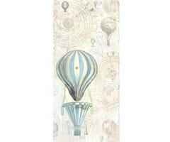 Kraftika Rýžový papír modrobílý balón, stamperia, 24x60cm
