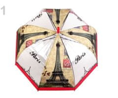 Kraftika 1ks červená tm. dámský průhledný deštník paříž