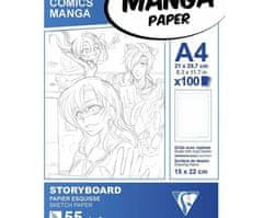 Clairefontaine Papíry na ilustraci manga bílé s rámečkem (55g/m2