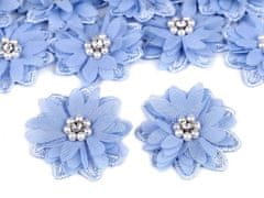 Kraftika 10ks 5 modrá sv. květ s korálky 50mm
