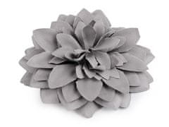Kraftika 1ks šedá brož / ozdoba květ 12,5cm, textilní péřové brože