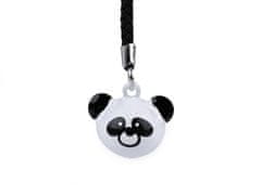 Kraftika 1ks bílá panda přívěsek na mobil / klíče rolnička