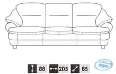 Falco Kožená sedací souprava Sara 3+1+1