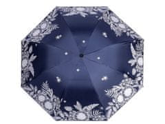 Kraftika 1ks 4 modrá tmavá dámský skládací deštník květy