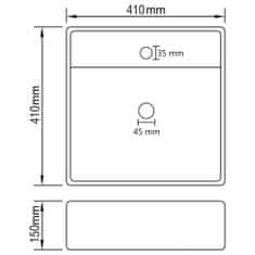 Vidaxl Luxusní umyvadlo přepad čtvercové matné černé 41x41 cm keramika