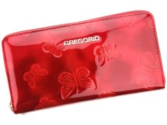 Gregorio Luxusní dámská kožená peněženka Butterfly 2, červená