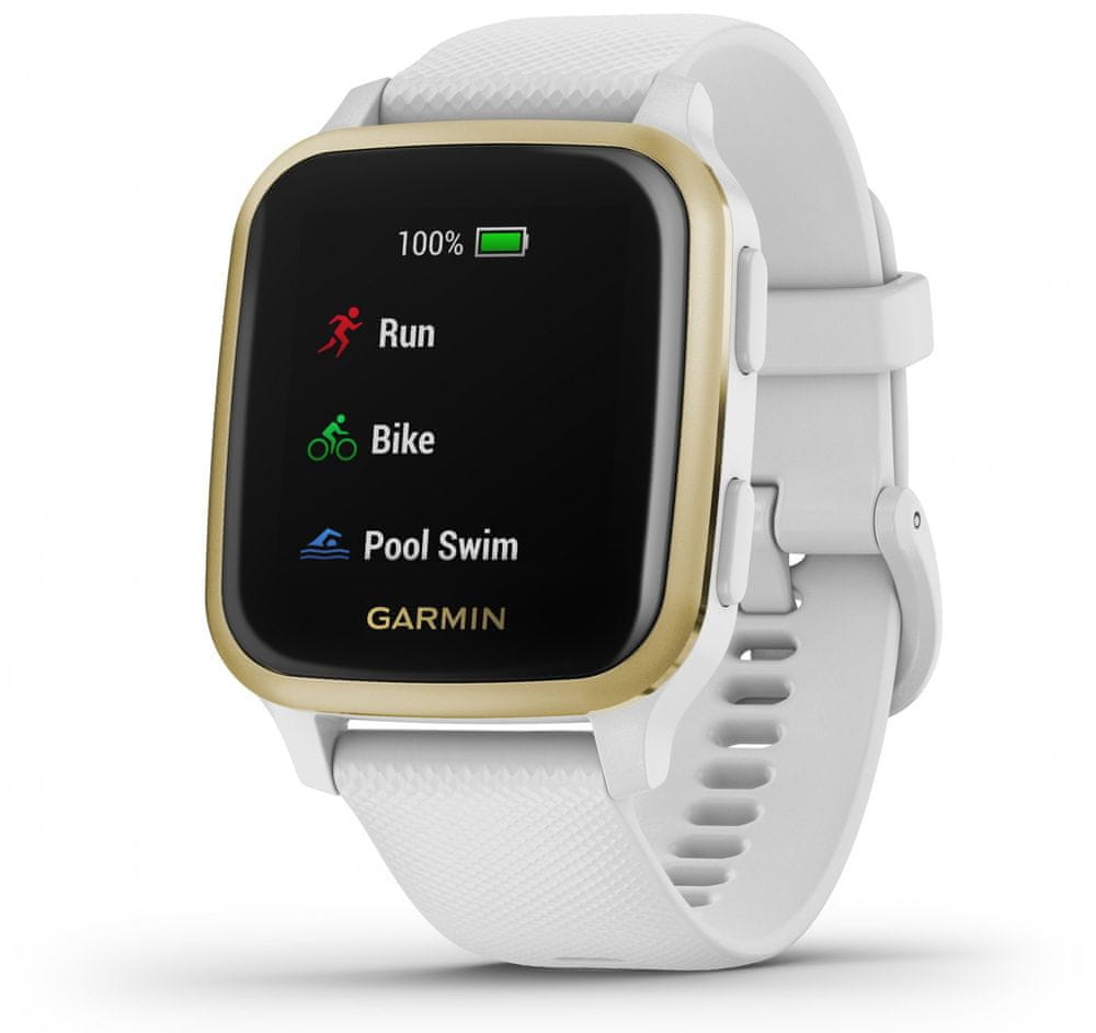 Garmin VENU SQ, White/Light Gold