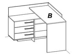 Nejlevnější nábytek ELPHIN rohový psací stůl, bílá/dub sonoma