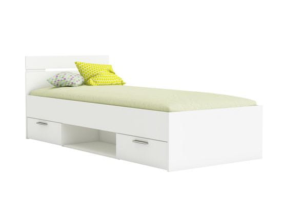 Nejlevnější nábytek LETENYE postel 90x200 cm, bílá