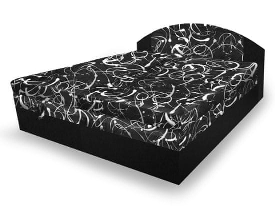 Nejlevnější nábytek Polohovací čalouněná postel RUDY 180x200 cm, černá látka