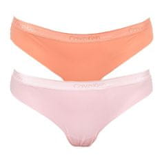 Calvin Klein Tanga 2pcs QD3695E-CDJ oranžovorůžová - Calvin Klein XS oranžovo-růžová