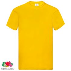 Greatstore Fruit of the Loom Originální trička 5 ks žlutá XL bavlna