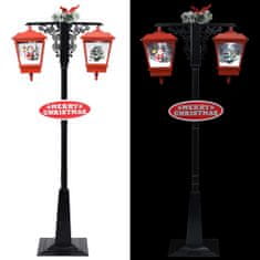 Greatstore Vánoční pouliční lampa se Santou černo-červená 81x40x188 cm PVC