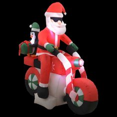 Greatstore Vánoční nafukovací Santa Claus na motorce s LED IP44 160 cm