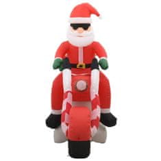Greatstore Vánoční nafukovací Santa Claus na motorce s LED IP44 160 cm