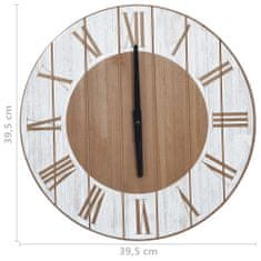 Greatstore Nástěnné hodiny hnědobílé 39,5 cm MDF