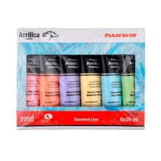 Kraftika Akrylové barvy pastel line sada (6x35ml),