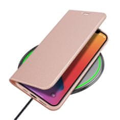 Dux Ducis Skin Pro knížkové kožené pouzdro na iPhone 12 Pro Max, růžové
