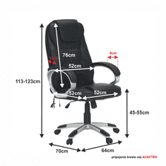 KONDELA Kancelářské křeslo s funkcí masáže, černá, TYLER UT-C2652M