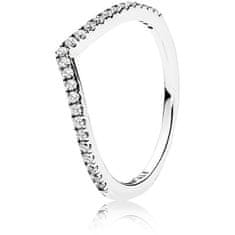 Pandora Třpytivý stříbrný prsten Timeless 196316CZ (Obvod 52 mm)