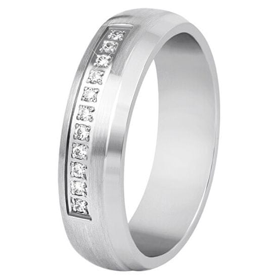 Beneto Exclusive Dámský prsten z oceli s krystaly SPD03
