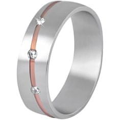 Beneto Exclusive Dámský bicolor prsten z oceli SPD07 (Obvod 50 mm)