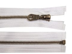Kraftika 1ks white staromosazný zip šíře 6mm délka 70cm bundový