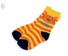 Kraftika 1pár (vel.14-15) žlutá dětské ponožky pruhované se