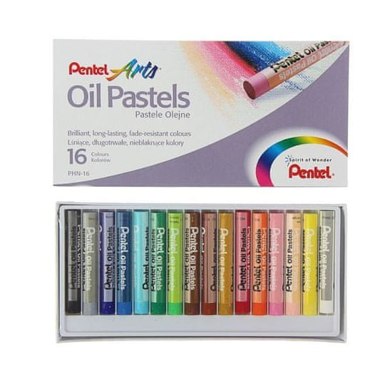 Pentel Olejový pastel pentel, 16 barev, 8/60mm, baleno v kartonu