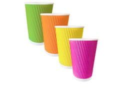 Papir.cz Papírový kelímek Rainbow 3-vrstvý vlnka 480 ml/16oz, 25 ks