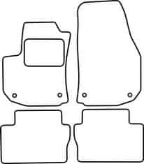 Vopi Textilní autokoberce Opel Zafira B 2005-2014 (5 míst), barva koberce: černá, barva obšití: černé