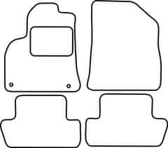 Vopi Textilní autokoberce Peugeot 3008 2009-2016, barva koberce: černá, barva obšití: černé