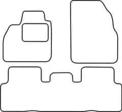 Vopi Textilní autokoberce Renault Scenic 2003-2009 (bez fixací, bez úložných boxů v zadu), barva koberce: černá, barva obšití: černé