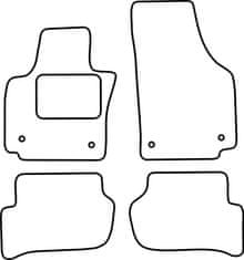 Vopi Textilní autokoberce Seat Toledo 2008-2012, barva koberce: černá, barva obšití: černé