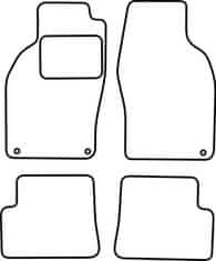 Vopi Textilní autokoberce Saab 9-3 1998-2003 (cabrio), barva koberce: černá, barva obšití: černé