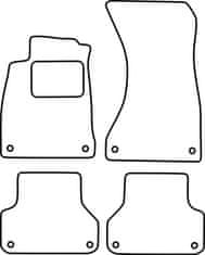 Vopi Textilní autokoberce Audi A4 2016-, barva koberce: černá, barva obšití: černé