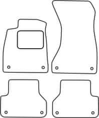 Vopi Textilní autokoberce Audi A4 Allroad/Avant Type B9 2016-, barva koberce: černá, barva obšití: černé