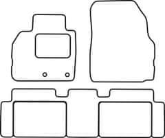 Vopi Textilní autokoberce Renault Scenic 2003-2009 (fixace, s úložnými boxy v zadu), barva koberce: černá, barva obšití: černé