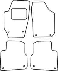 Vopi Textilní autokoberce Škoda Roomster 2010-2015 (kulatá fixace), barva koberce: černá, barva obšití: černé