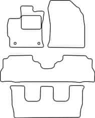 Vopi Textilní autokoberce Toyota Prius 2012-2015 (7 míst, combi), barva koberce: černá, barva obšití: černé