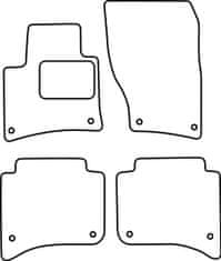 Vopi Textilní autokoberce VW Touareg 2013-2018, barva koberce: černá, barva obšití: černé