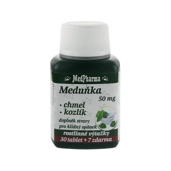 MedPharma Meduňka 50 mg + chmel + kozlík 30 tbl. + 7 tbl. ZDARMA