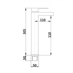 Mexen CUBE umyvadlová baterie, vysoká, chrom 72910-00 - MEXEN